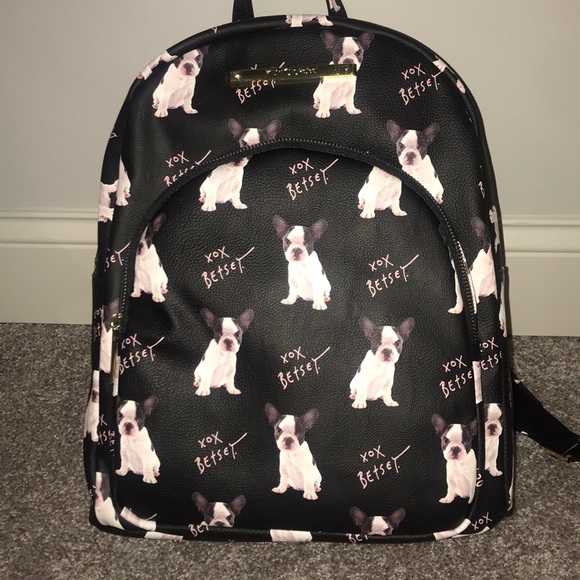 betsey johnson boston terrier backpack